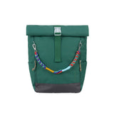 Ari Rolltop Backpack Set | Kara Bag Charm + Chest Strap, Forest Green