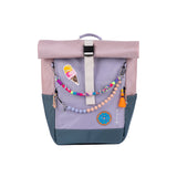 Ari+ Rolltop Backpack Set | Bag Charms, Patch & Chest Strap, Lavender Pink