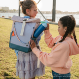 Ari+ Rolltop Backpack Set | Bag Charms, Patch & Chest Strap, Lavender Pink