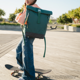 Ari Rolltop Backpack Set | Kara Bag Charm + Chest Strap, Forest Green